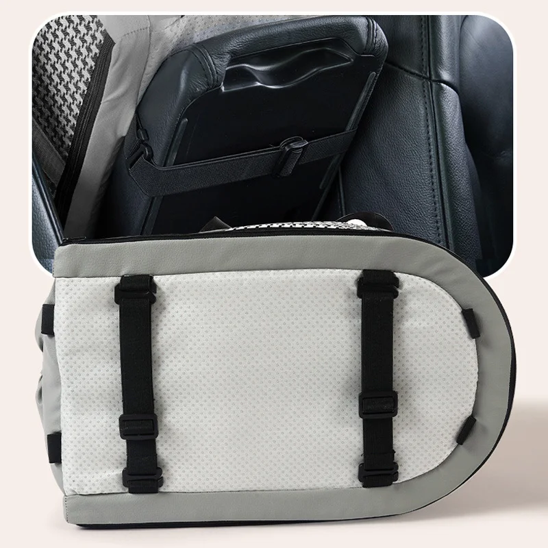 Asiento de coche portátil para perros, bolsa de transporte de viaje para mascotas, para gatos, perros pequeños, asiento de coche Central para perros, cama, bonito asiento de coche para mascotas con lazo - imagen 5