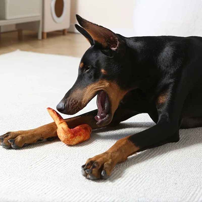 Juguete de vocalización para perros de peluche, comida de carne Artificial con bb llamado rechinar los dientes, juego interactivo resistente a mordeduras - imagen 3