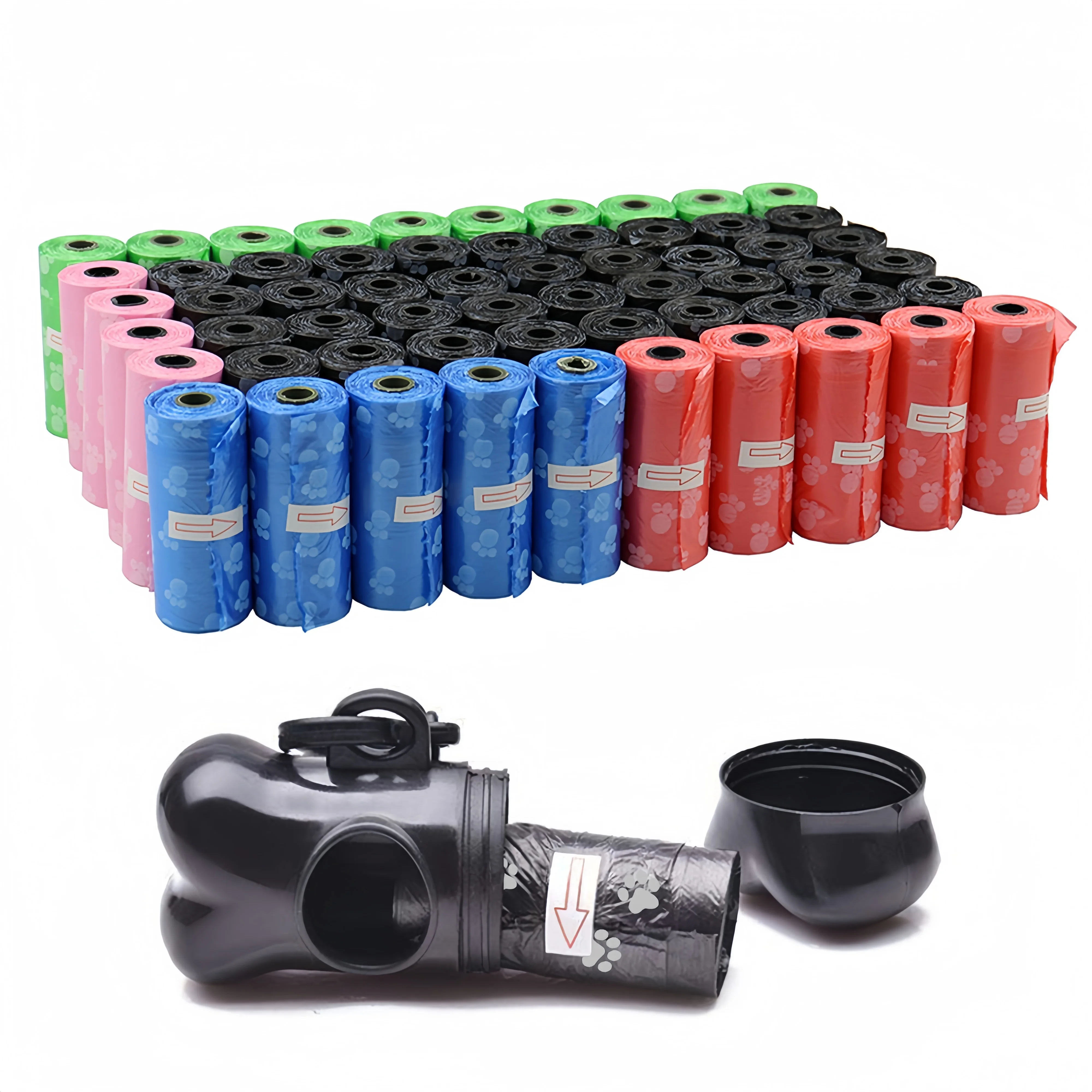 Bolsas para excrementos de perros, bolsas ecológicas a prueba de fugas para excrementos de perros, 15 bolsas/rollo, bolsa de basura para limpieza al aire libre, herramientas dispensadoras de bolsas para excrementos de perros - imagen 2