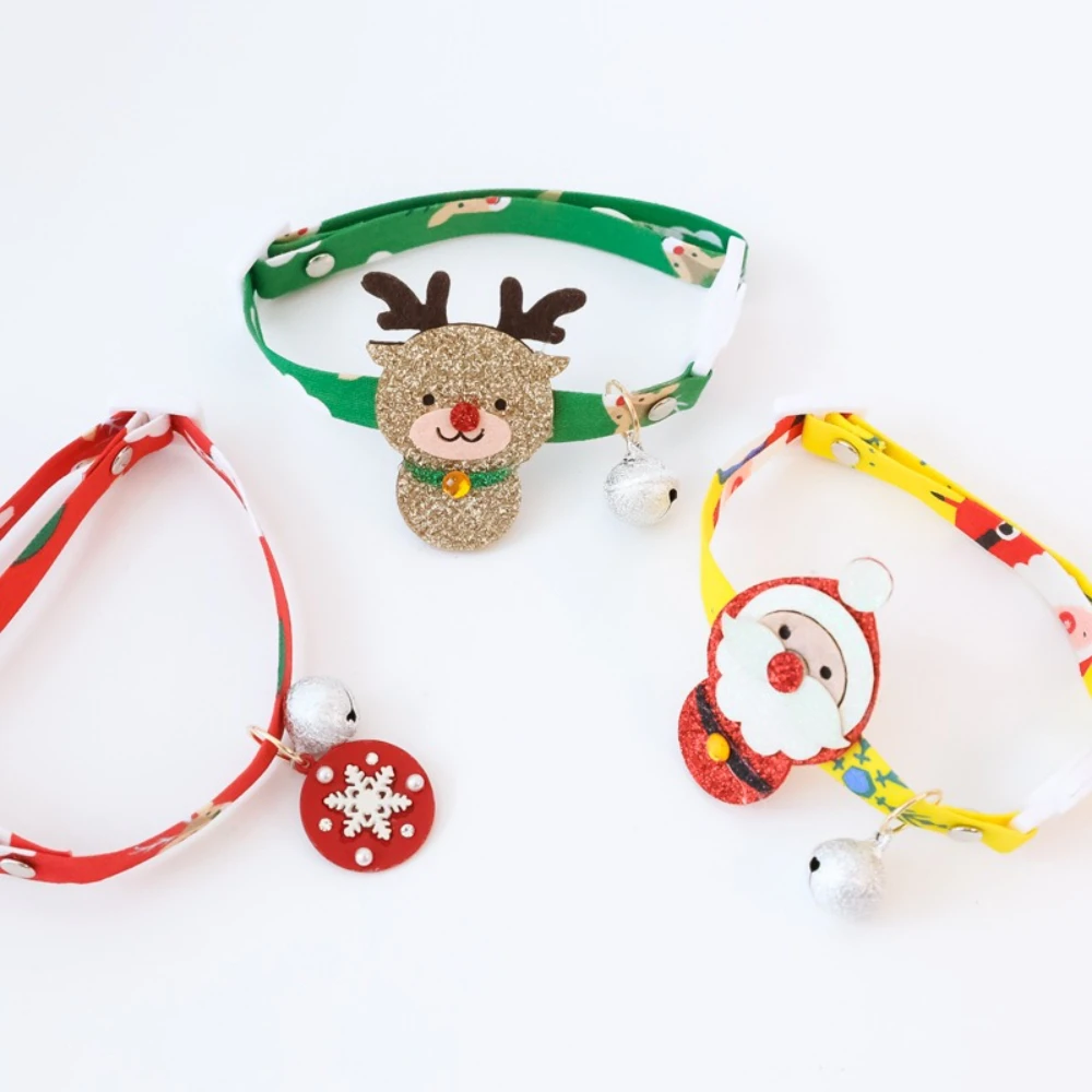 Collar navideño lazo-campana suave ajustable para gatos perros festivo - imagen 3