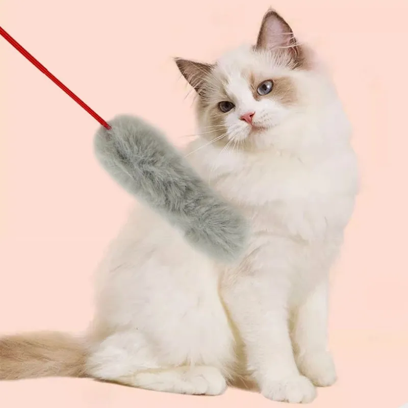 Juguete gato pluma juguetes interactivos peluche lana gatos palos morder resistente mascotas - Vista principal del juguete