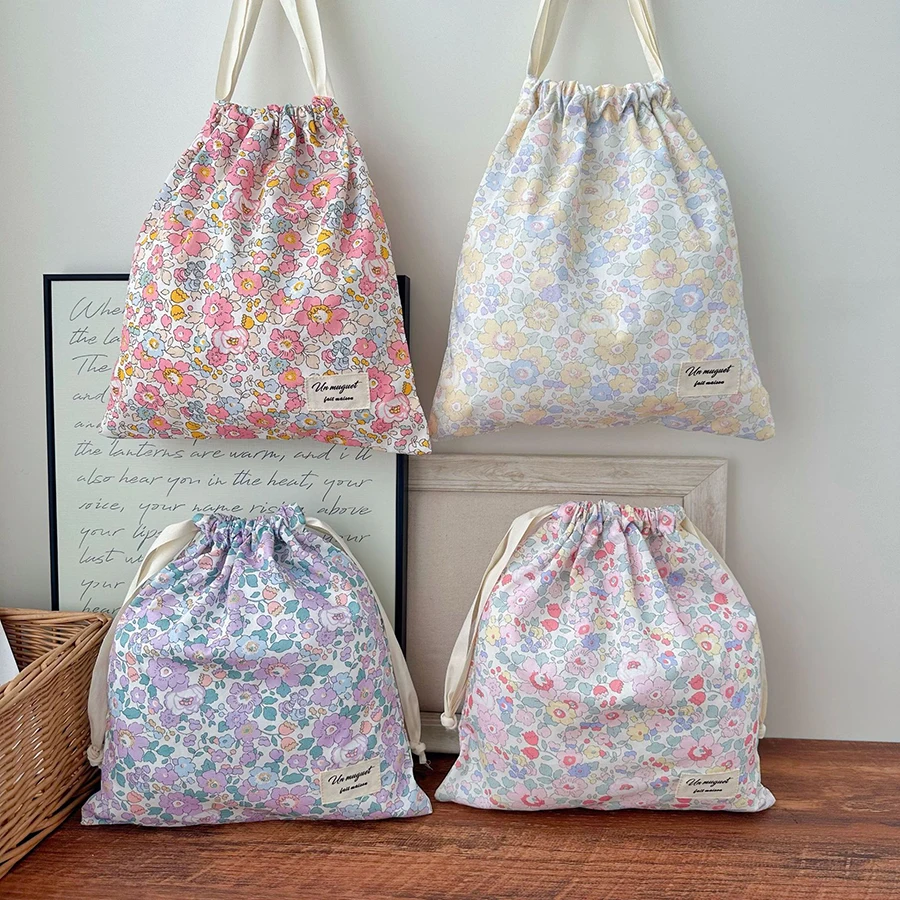 Organizador de viaje para accesorios de mascota – Bolsa algodón floral - imagen 2