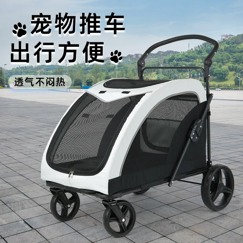 Cochecitos grandes para mascotas, carrito grande para perros, cochecitos para perros que caminan, carrito de empuje para mascotas, Scooter - imagen 2