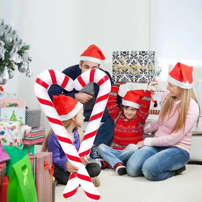 Bases de caramelo inflables, globos de Navidad rojos y verdes, decoración de fiesta interior y exterior para patio, césped, casa de boda, 2025