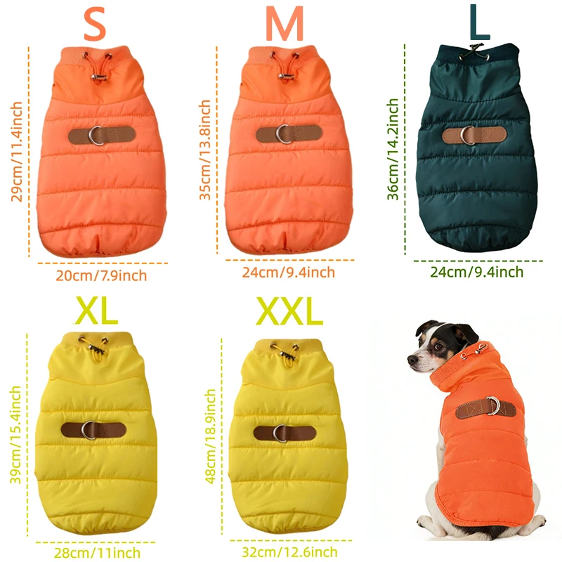 Abrigo de invierno perro pequeño: cuello alto, forro polar, ajustable - imagen 3