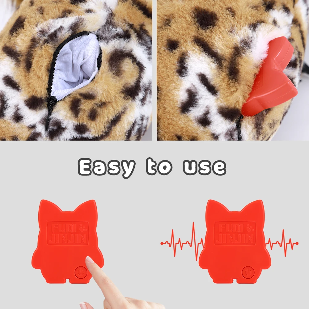 Cachorro relleno con latido del corazón, juguete de peluche con latido del corazón para mascotas, ayuda para dormir, perrera, juguete de entrenamiento para abrazar - imagen 4