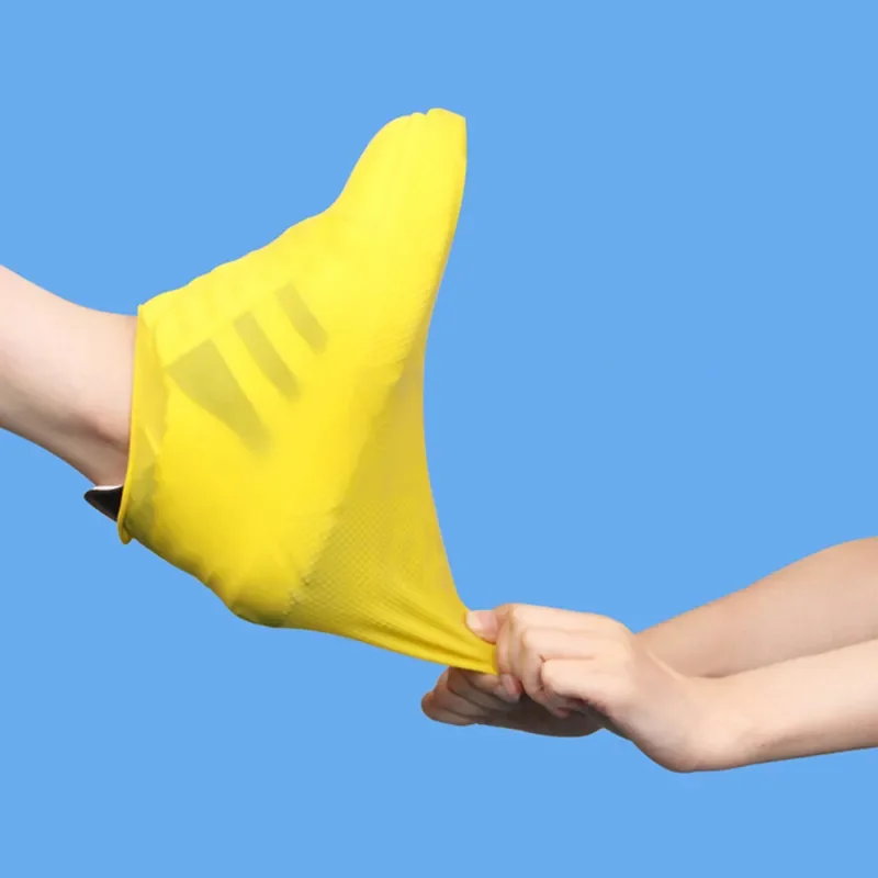 Cubiertas para zapatos de lluvia impermeables reutilizables, botas de lluvia de silicona para exteriores, accesorios para zapatos para caminar, cubrezapatos reutilizables, 1 par - imagen 4