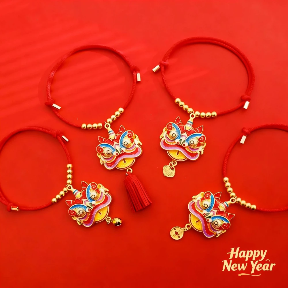 Collar trenzado rojo festivo para gatos y perros – Año Nuevo - imagen 2