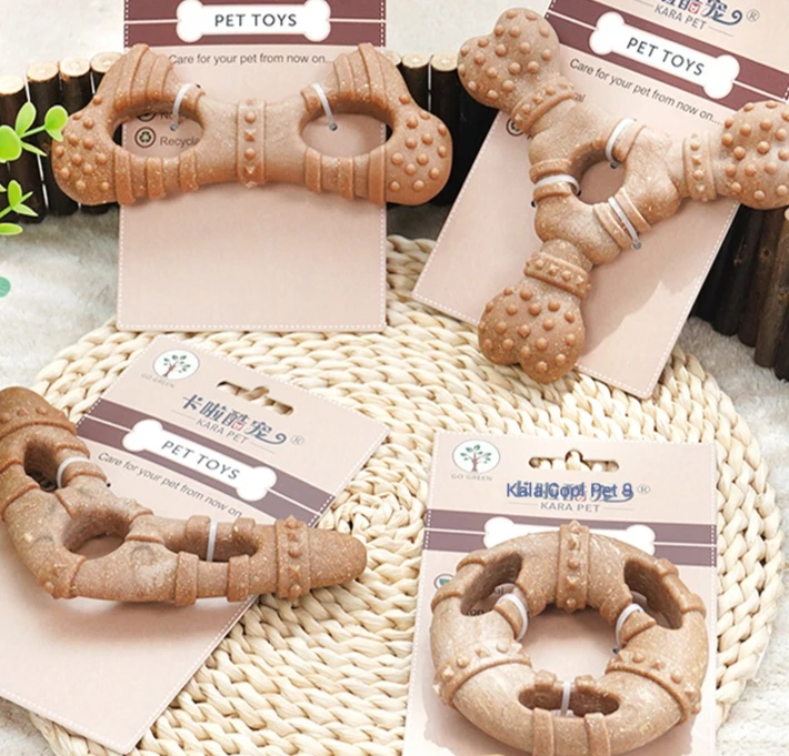 Juguete Molar de hueso de imitación para perros, palo para masticar duradero con polvo de madera, seguro, no tóxico para cachorros y perros medianos, goma para limpiar los dientes - imagen 4