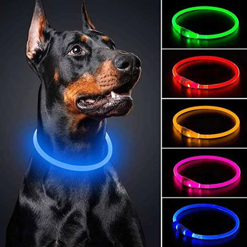 Collar Led Usb para perro, Accesorio luminoso de carga nocturna, seguridad nocturna, intermitente, prevención de pérdida - imagen 2