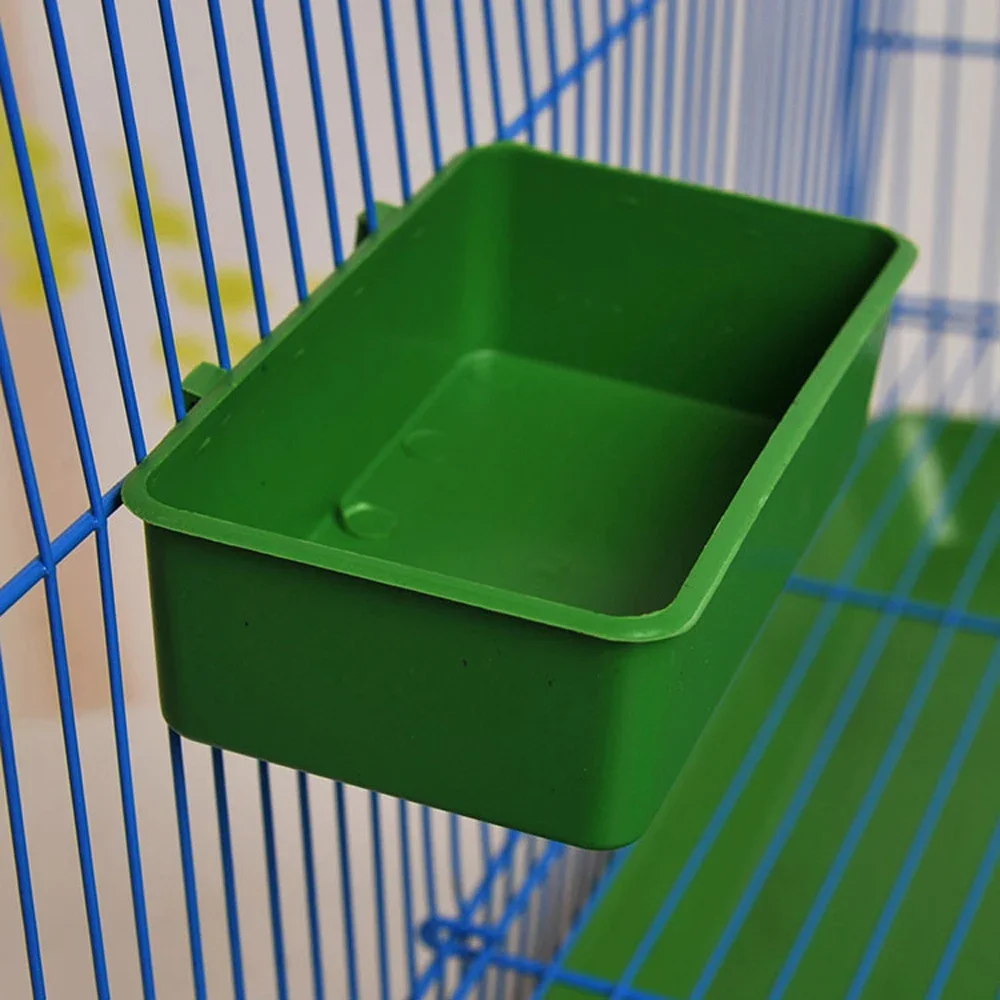 Alimentador de cuencos de agua para comida de loros y pájaros, jaula de plástico para palomas y pájaros, soporte de alimentación para taza de arena - imagen 2