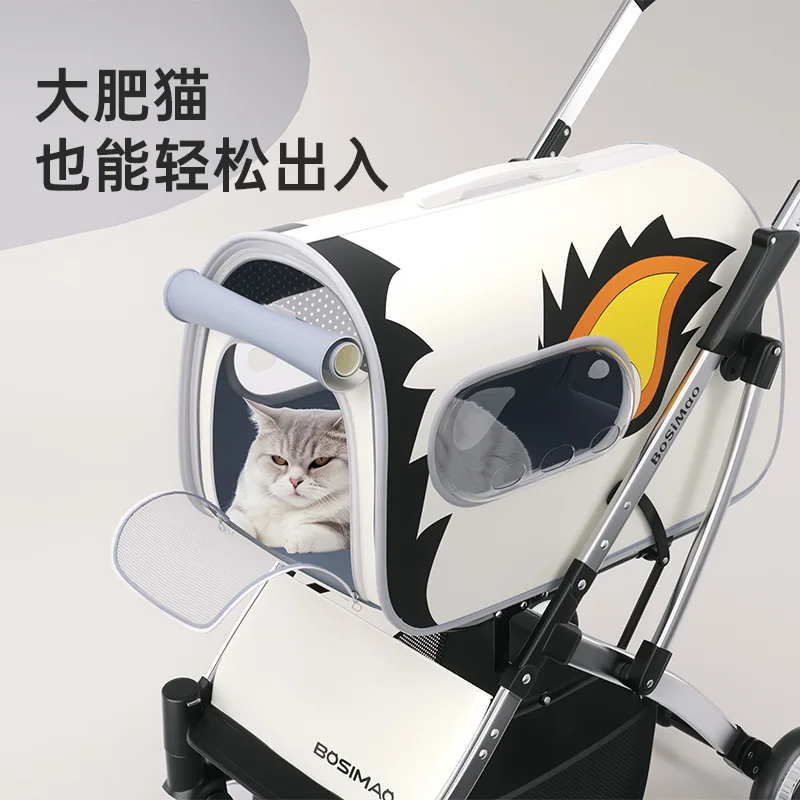 Medium-sized Pet Strollers Dog Walking Dog Cart Lightweight Foldable Pet  Multiple Kittens Go Out Four-wheel Cart - imagen 2