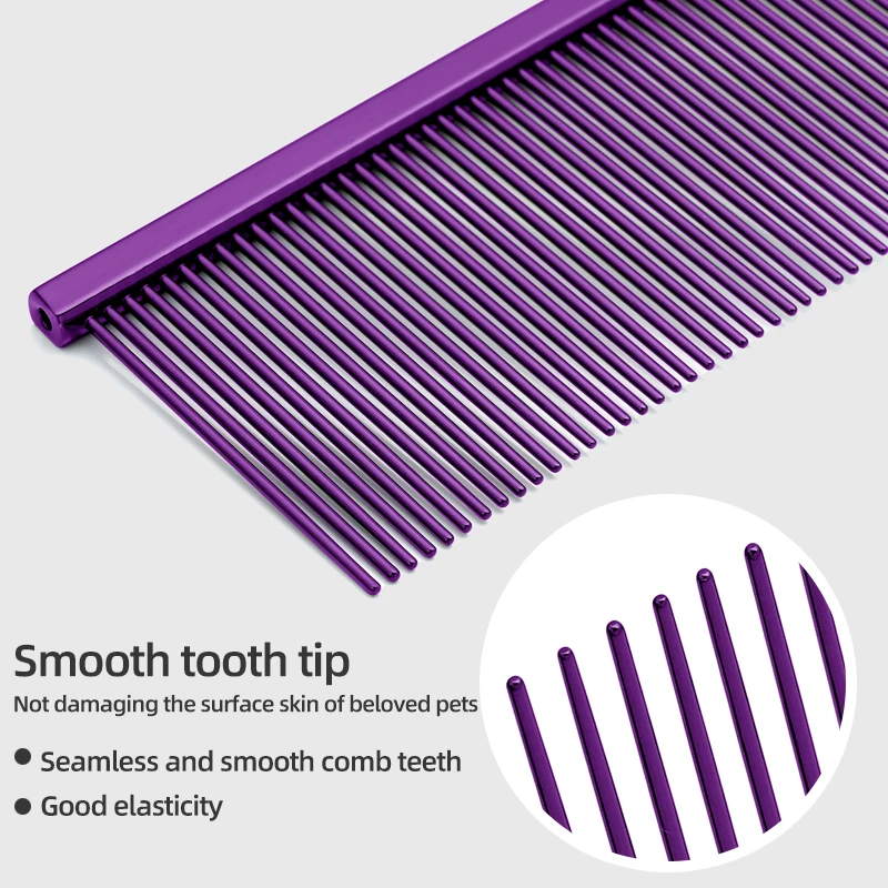 Peine de Piano de belleza para mascotas, peine de competición púrpura, peluquín para tirar del pelo, peine anudado para recoger el cabello de perro, artesanía alta - imagen 2