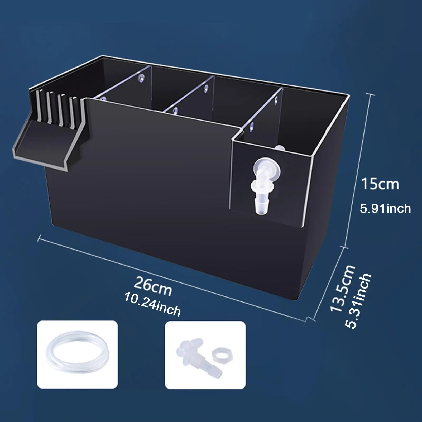 Caja de filtro colgante superior para acuario, caja de filtración multicapa, purificador de agua para tanque de tortuga, filtro externo para acuario - imagen 5