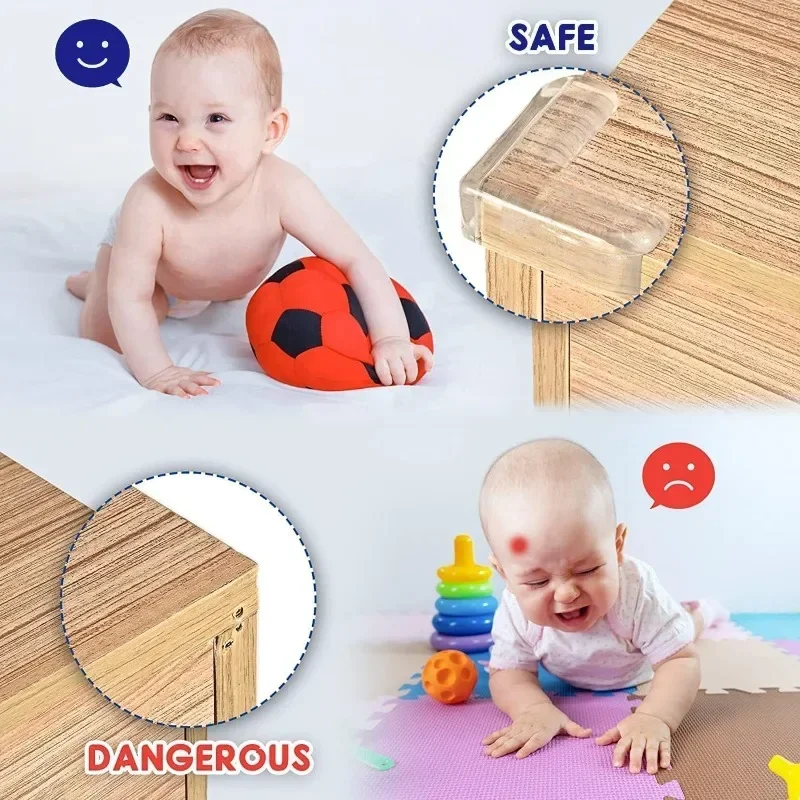 Protectores de esquina de la Mesa para muebles de bebé, protectores de esquina transparentes para niños, protectores de bordes anticolisión, cubiertas de borde de mesa de seguridad para bebés - imagen 2