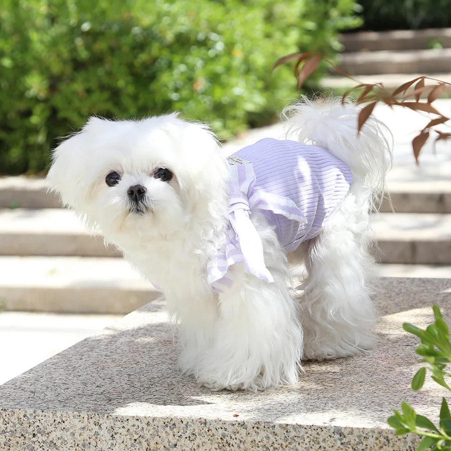 Chaleco para gatos y perros pequeños morado con falda de malla - imagen 4