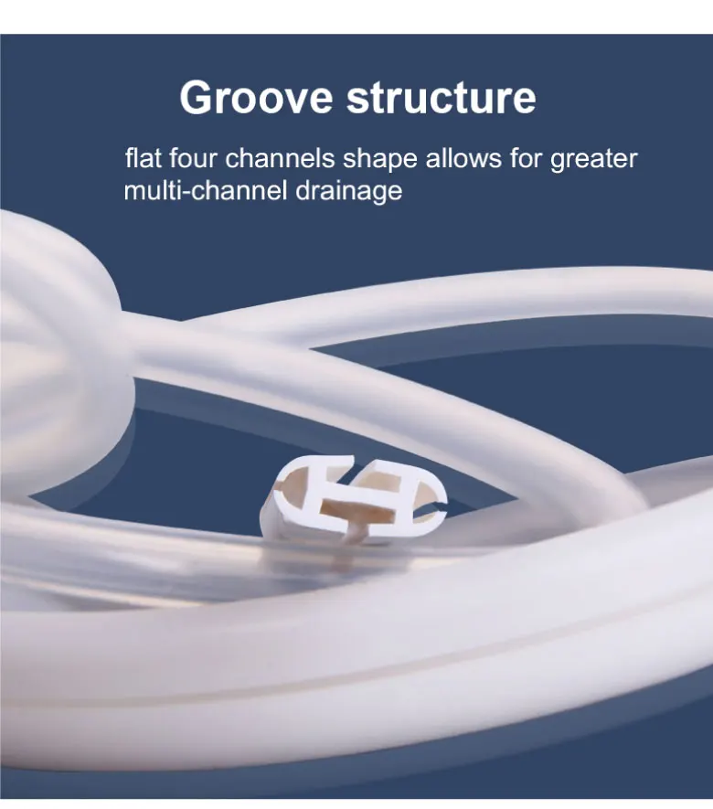 Tubo drenaje heridas silicona - Detalle sistema ajuste