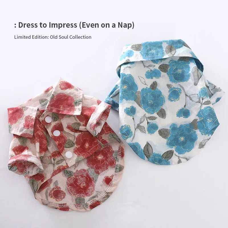 Camisa con cuello de flores para mascotas, camisa de vacaciones para perros, protector solar para perros pequeños, ropa de dos piernas, ropa para cachorros - imagen 3