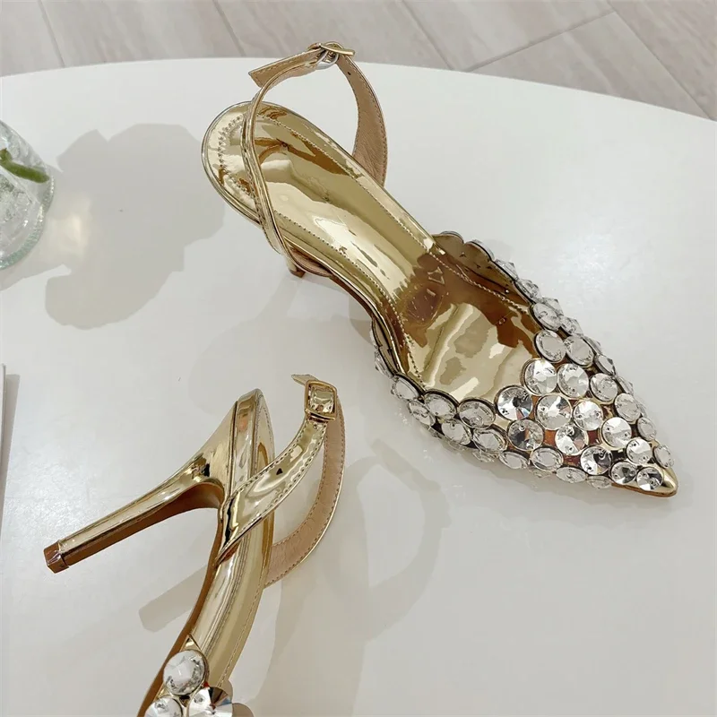 Tacones transparentes con cristales mujer, ideales para fiesta - imagen 4
