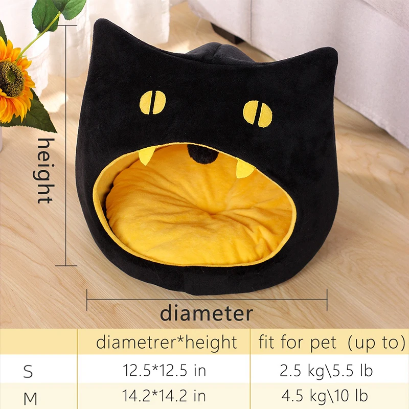 Cama de invierno para gatos, artículos de Halloween, casas y Habitats cálidos para mascotas, accesorios para cachorros de Navidad, suministros para perros, accesorios para gatitos - imagen 5