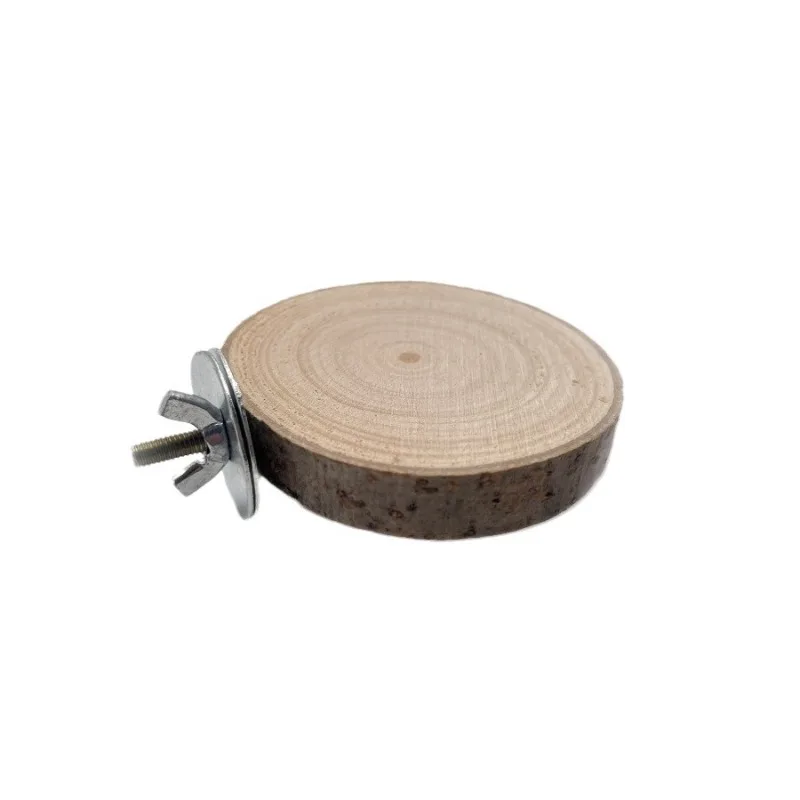 Lindos juguetes de hámster de madera Natural para mascotas pequeñas, estación de loro para pájaros, accesorios de jaula para pájaros colgantes, suministros para mascotas - imagen 2