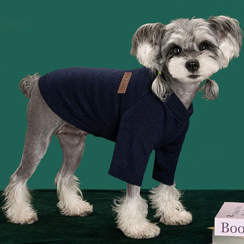 Dog Clothes Winter White Knit Hoodie Clothing Striped Sweater For Small Dogs Chihuahua Dachshund Puppy Knitted Jumper Sweater XS - imagen 4