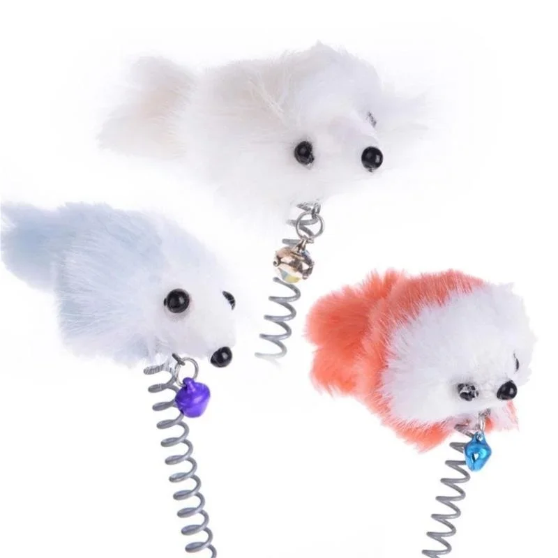 Varilla de juguete para Gato de dibujos animados, varilla de plumas, juguete para ratón con Mini campana, atrapasueños para gatos, juguete interactivo para gatos, gatito игрушки для jutшек - imagen 4