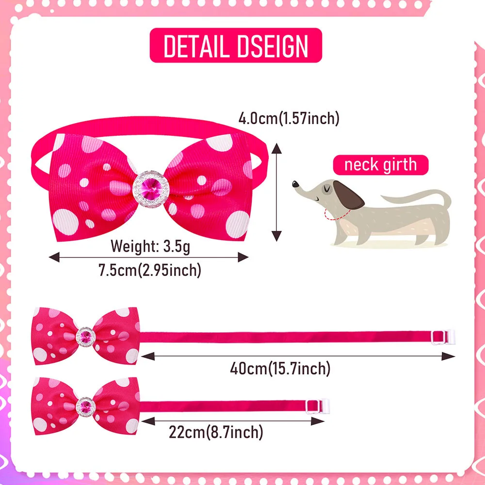 50/100 Uds nuevo estilo de punto pajaritas para perros moda de primavera pajarita Collar para perros gatos perro pequeño lazos para perros accesorios de aseo - imagen 3