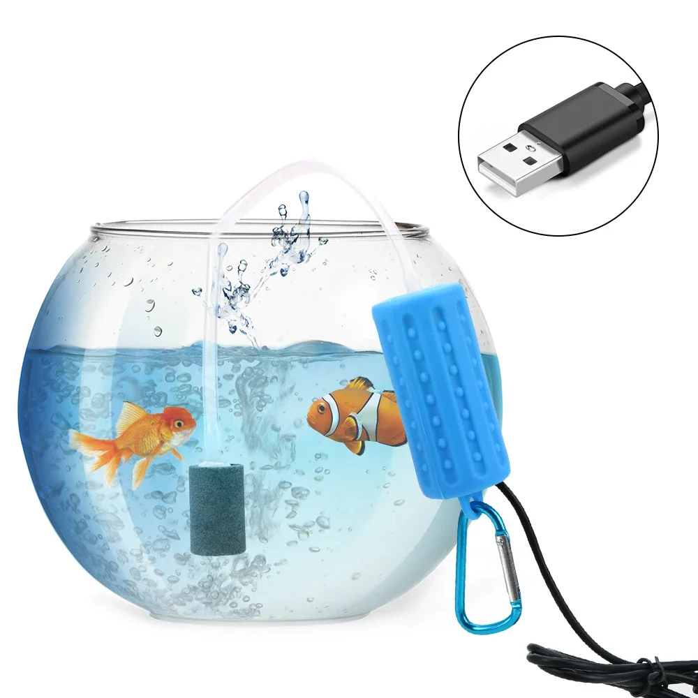 Bomba de aire de oxígeno para acuario, Mini filtro de terrario acuático USB, suministros de ahorro de energía silencioso portátil, accesorios para pecera - imagen 2
