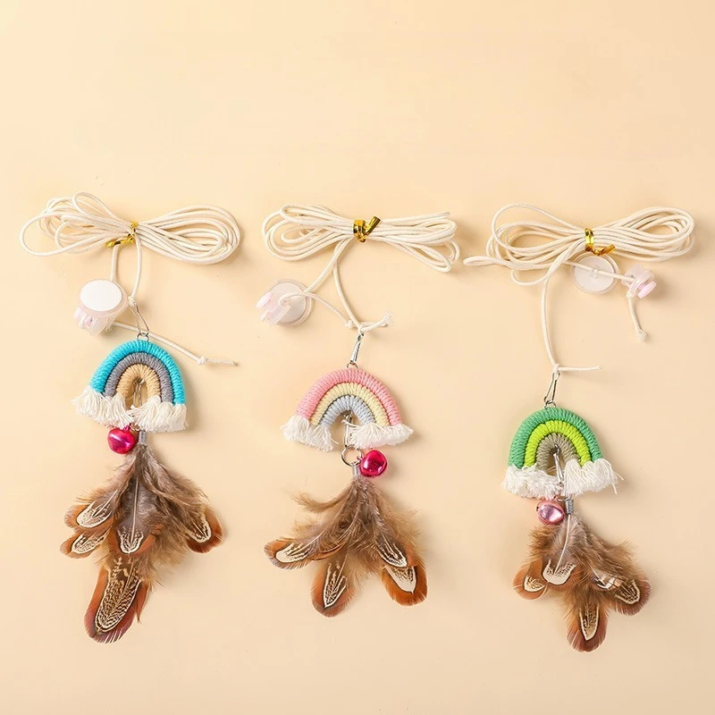 Juguete interactivo para gatos, juguete interactivo para colgar en la pared con campana, juguete interactivo autohéroe para gatitos, varita de juguete - imagen 4