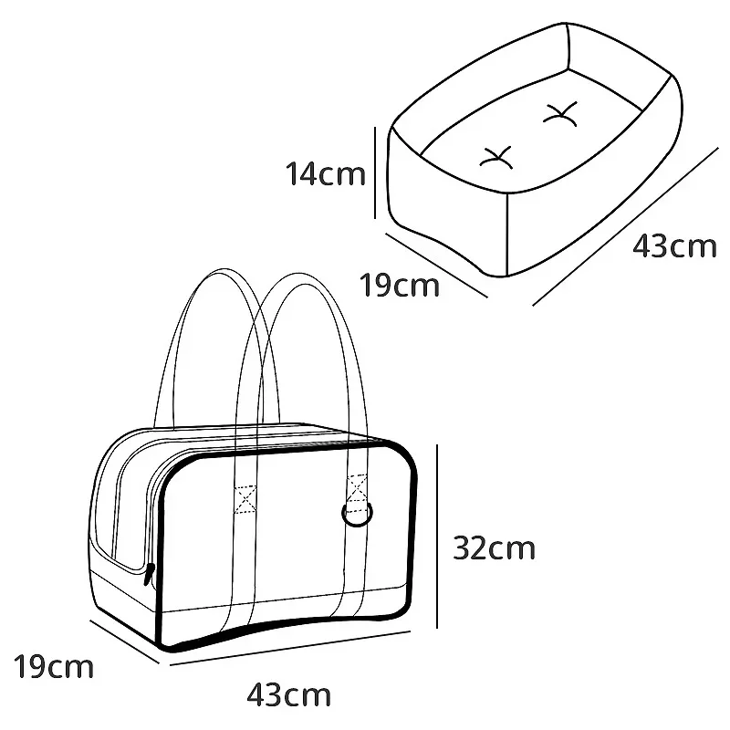 Bolsa de mensajero para perros y gatos a la moda con cojín dentro de 6kg, bolso para mascotas, suministros de viaje para caminar al aire libre para perros pequeños - imagen 2