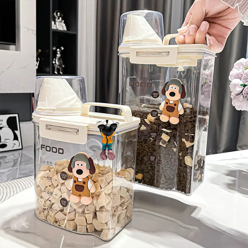 Cubo de almacenamiento de alimentos para gatos, cubo sellado a prueba de humedad, alimentos para perros, productos para mascotas liofilizados, tarro de aperitivos, caja de almacenamiento para el hogar