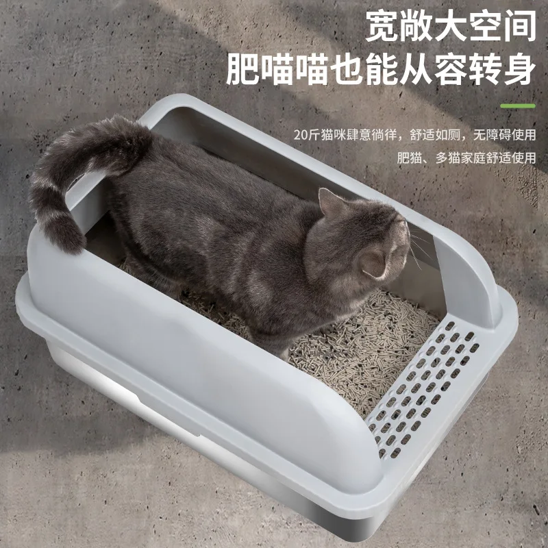 Bandeja de arena para gatos inox antisalpicaduras – Limpieza fácil - imagen 4
