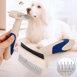 Peine para perros, utensilio para eliminar el pelo de mascotas, cuchillo, cepillo para perros, rastrillo de acero inoxidable, peines para el cuidado de perros, cepillo de masaje, peines para gatos, productos para mascotas