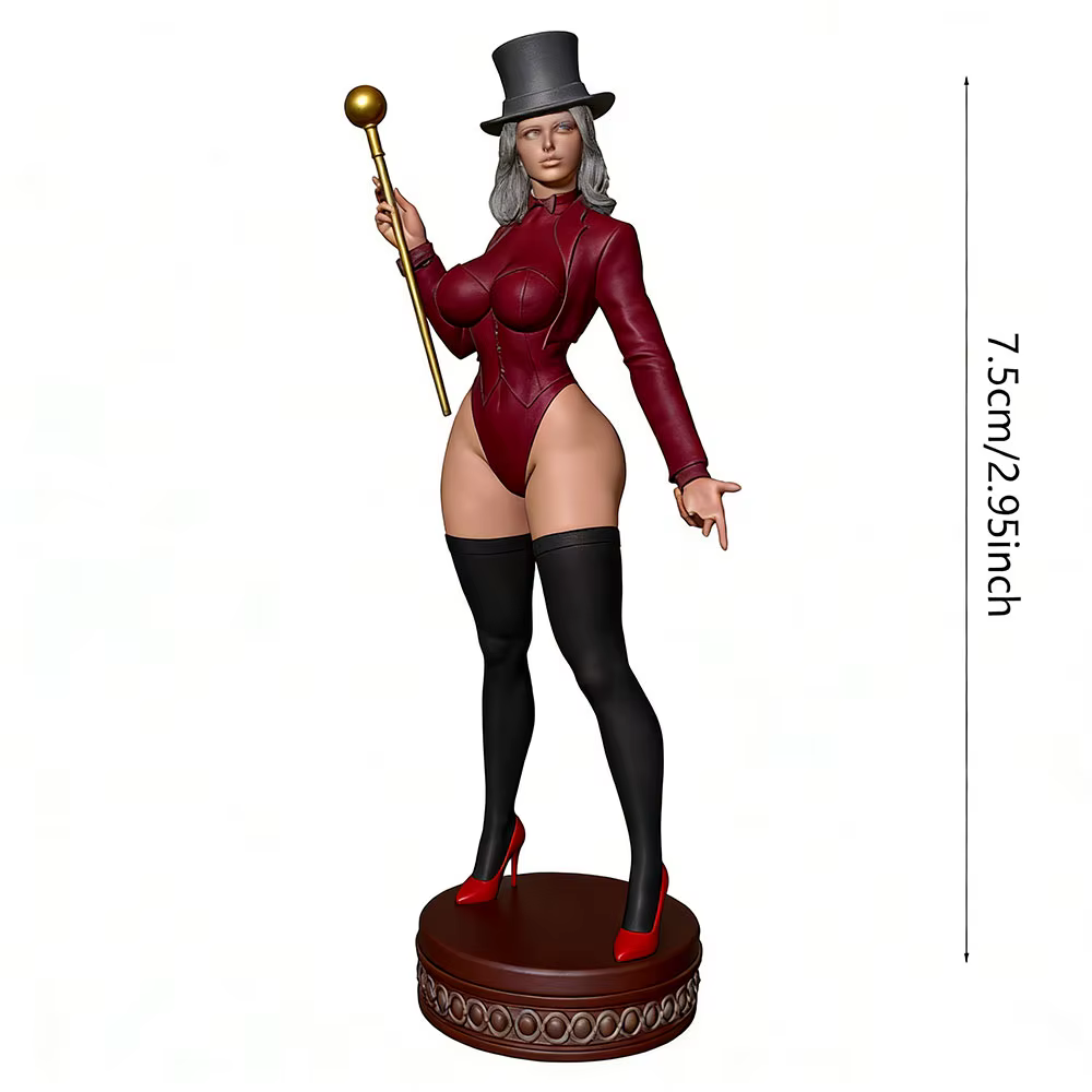 Figura pintable Sexy Magician para gato – Resina decorativa 1:24