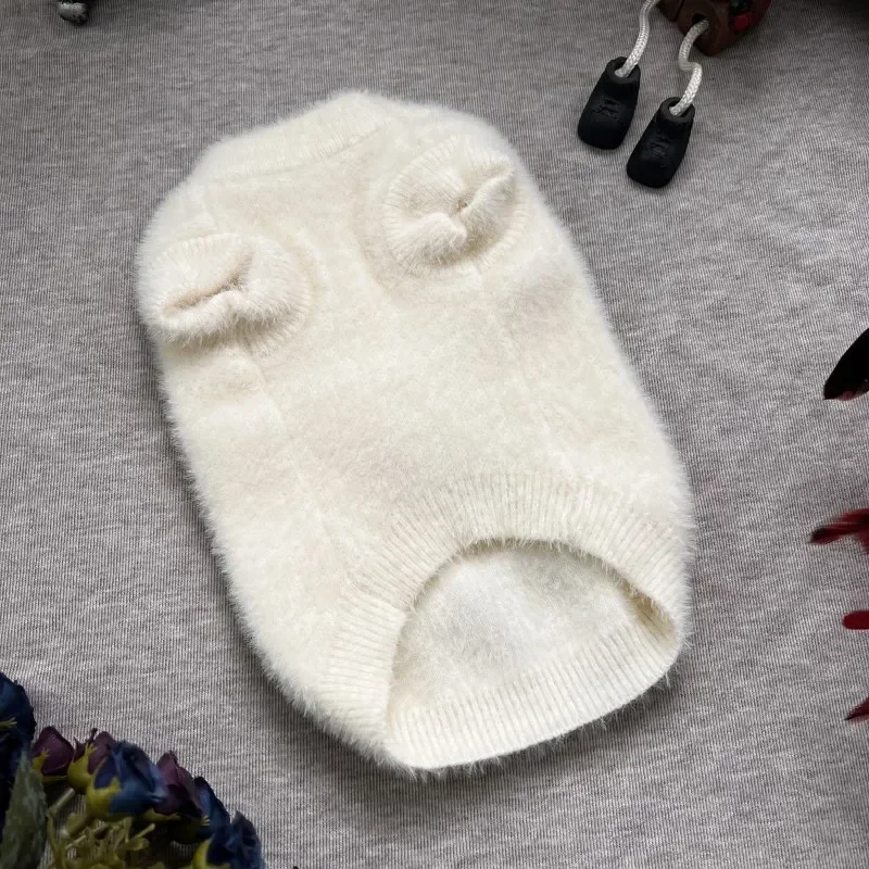 Suéter para mascotas, suéter de flores, ropa bonita para gatos, ropa de invierno para mascotas, abrigo inferior para perros, abrigo de invierno para perros, suéter para perros, ropa para cachorros - imagen 4