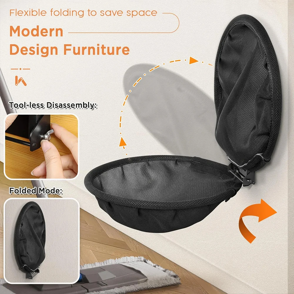 Cama para gatos plegable y estable, estante de pared transpirable para gatos, hamaca para gatos montada en la pared en blanco y negro, se puede utilizar para jugar en dormir - imagen 2