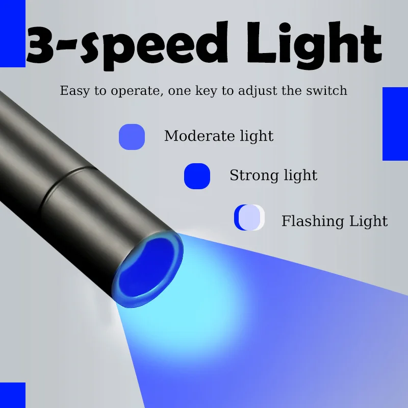Lámpara de detección de musgo de gato recargable por USB, linterna UV de madera impermeable para mascotas, Detector ultravioleta portátil de mano para fluorescentes - imagen 5