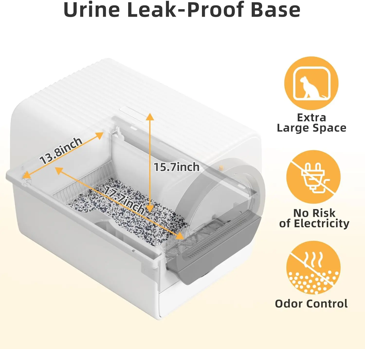 Caja de arena de limpieza extraíble sin cuchara, Control de olores, evita fugas de arena de orina, cajas de arena grandes cerradas para gatos, colchas para gatos - imagen 5