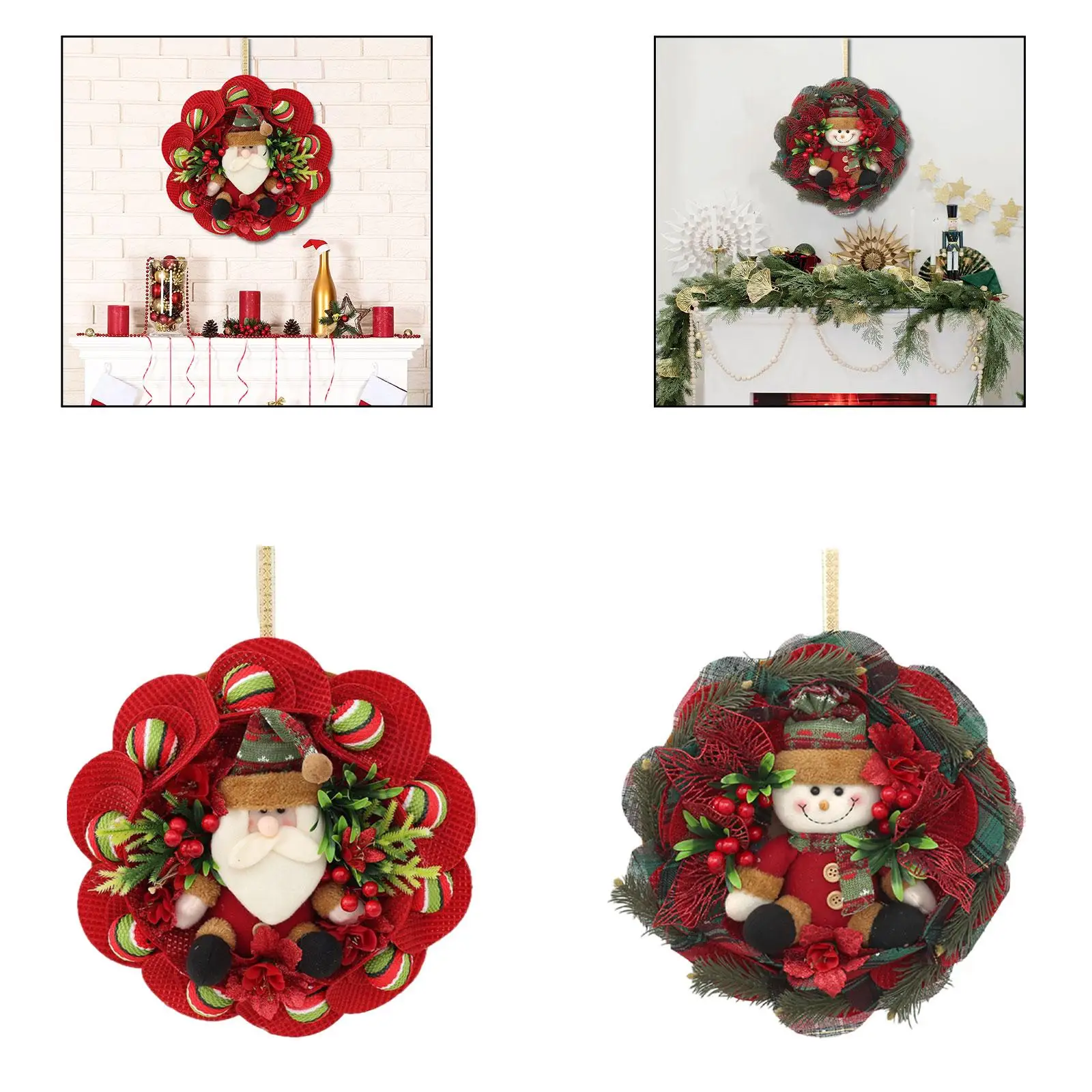 Guirnalda de muñecos navideños de 35cm para chimeneas, decoración de porche, fiesta decorativa