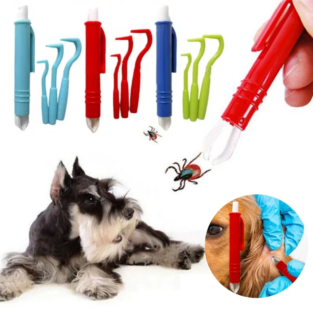4 Uds. Kits de herramientas de eliminación de pulgas para mascotas, pinzas, pinzas para ácaros, garrapatas y pulgas para perros, pinzas para pulgas y garrapatas, herramienta para quitar Clip, pinzas