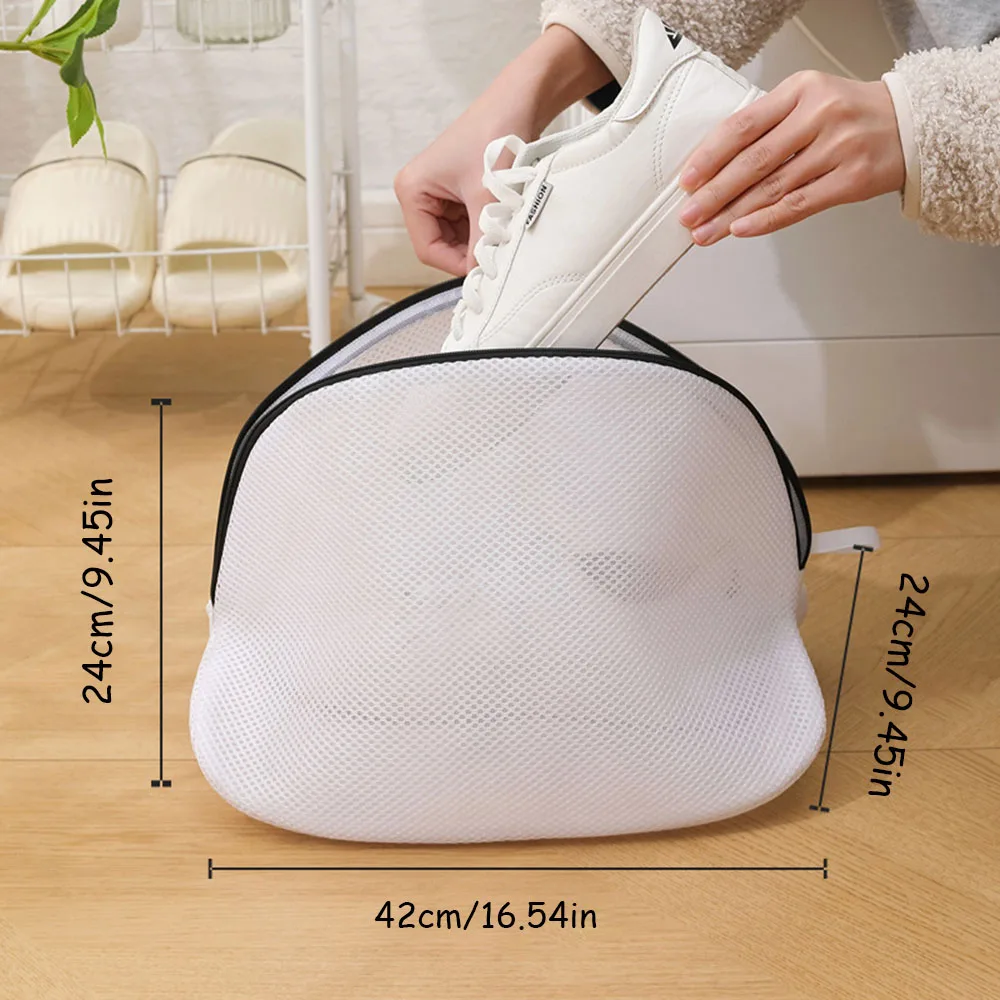 Bolsa para lavado de zapatos y lavandería: bolsa protectora de malla para zapatos, ideal para máquina: lavado, mantiene la limpieza de zapatos e intacta - imagen 4