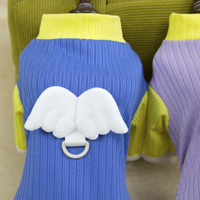 Ropa para perros y mascotas, decoración de alas, Sudadera con capucha para gatos de 4 patas, mono azul y morado para cachorros, pijama para perros, chándal para perros pequeños Chiwawa XL - imagen 5