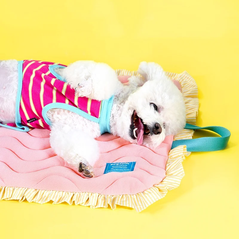 Estera para mascotas con sensación fresca de seda de hielo, cama para perros de verano, cama para gatos para perros pequeños, almohadilla refrescante para dormir para todas las estaciones, estera portátil para mascotas, cojín para mascotas - imagen 2