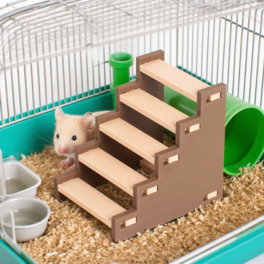 Escalera de escalada de plástico para hámster, plataforma de baño oculta de varios niveles para mascotas pequeñas, gerbos, jaula de escalera para hámster, 1 ud.