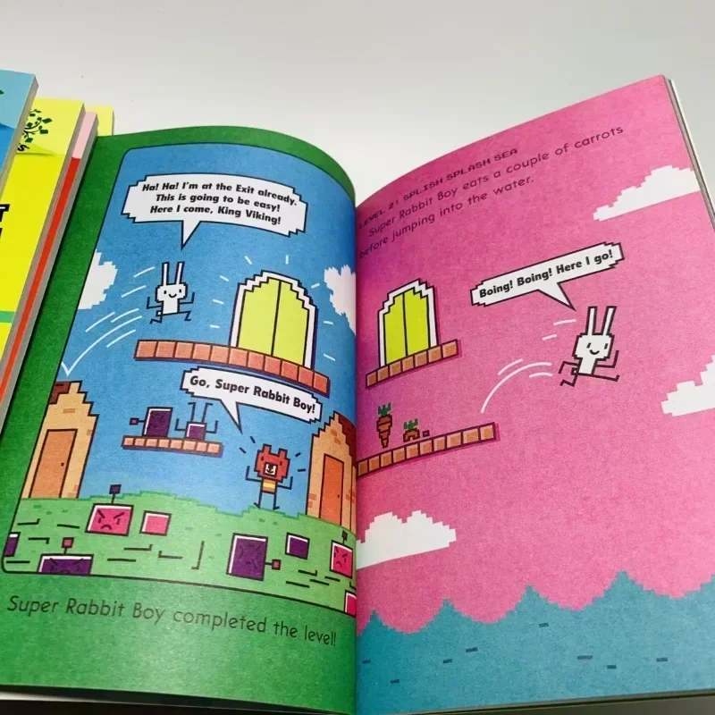 ¡Nuevo 14 libros/juego en inglés Press Start! Super Rabbit Boy, edición de lectura, ramas escolares, dibujos animados para niños, libros para niños - imagen 3