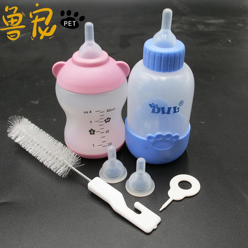 Biberón para mascotas, cachorro, gatito, 80ML, 100ML, juego de alimentación para animales pequeños, biberón para gatos - imagen 3