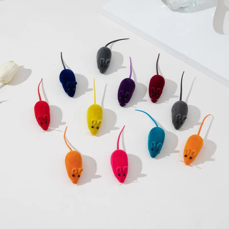 Ratón de simulación de goma con sonido, juguetes interactivos para gatos, accesorios para gatitos, regalos, resistencia a mordeduras de ratón esmaltado, 5/10 Uds. - imagen 3