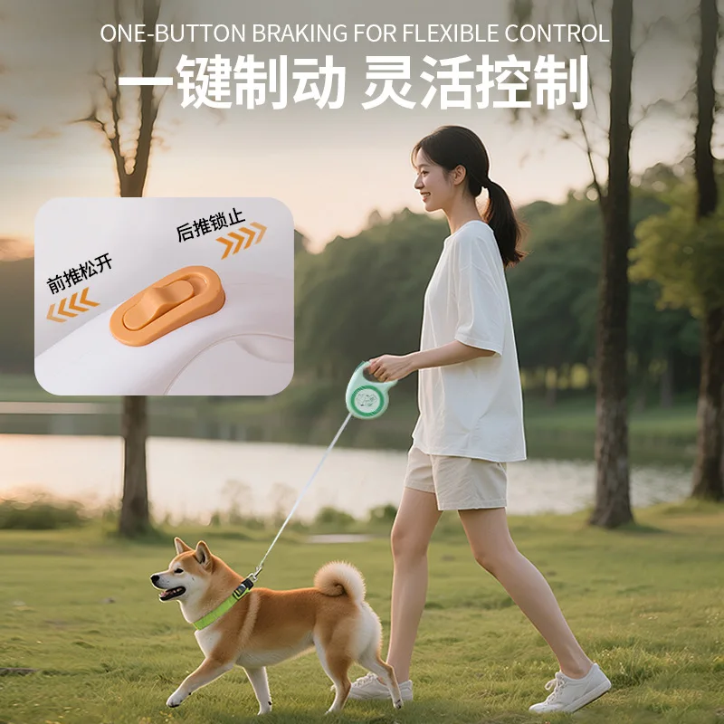 New Retractable Leash Cute Illustration Pattern Dog Leash Automatic Retractable Dog Rope Pet Products - imagen 4