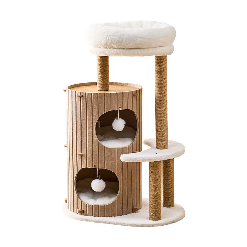 Árbol rascador para gatos grandes – nido y cueva de fieltro doble capa - imagen 2